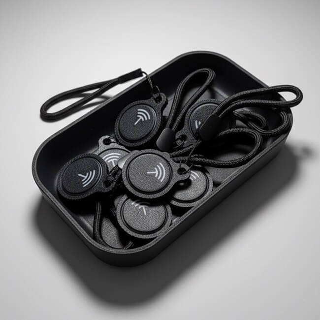 TagLink Devices in a black modern tray